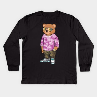 cool teddy bear tee Kids Long Sleeve T-Shirt